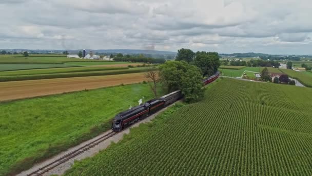 Ronks Pennsylvanie Août 2021 Une Vue Aérienne Voyageant Devant Train — Video