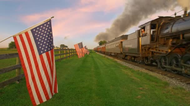Ronks Pensilvânia Julho 2021 View Line Gently Waving American Flag — Vídeo de Stock