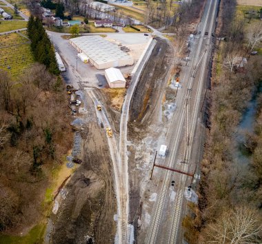 Yeni Yük Alanının Havadan Görünümü İnşa Ediliyor ve İzleniyor