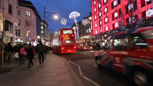 Oxford Street en Navidad — Vídeo de stock