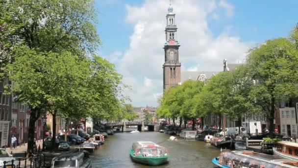 Amsterdam Canal, Hollandia — Stock videók