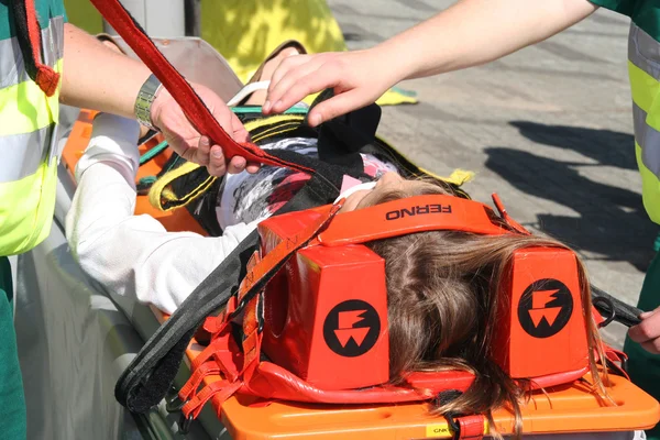 Victim on Stretcher — Stock Photo, Image