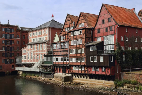 Edificios Históricos Largo Del Muelle Del Antiguo Puerto Luneburg Alemania — Foto de Stock