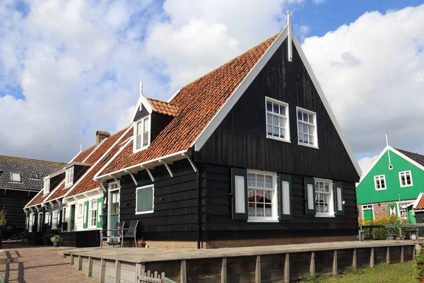 Casas Históricas Madera Antiguo Pueblo Pesquero Marken Holanda —  Fotos de Stock