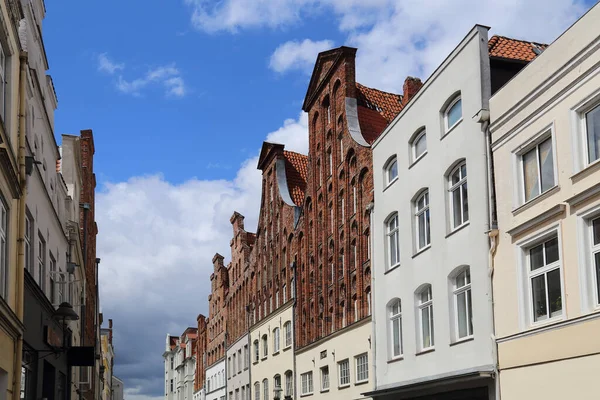 Lubeck, Almanya 'daki tarihi evlerin Gables' ı