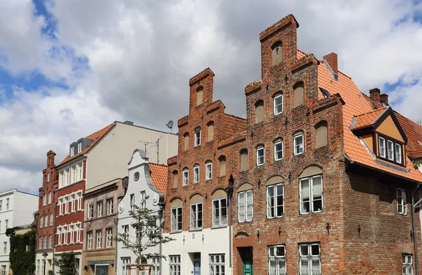 Lubeck, Almanya 'daki tarihi evlerin Gables' ı