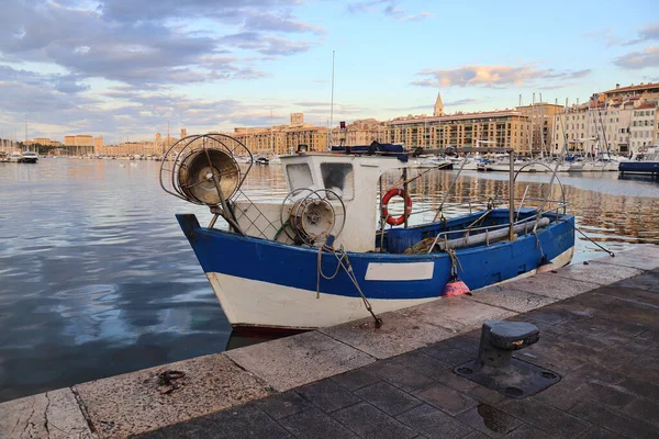 Little Traditional Fishing Boat Quay Old Port Marseille France Early — Stock Photo, Image