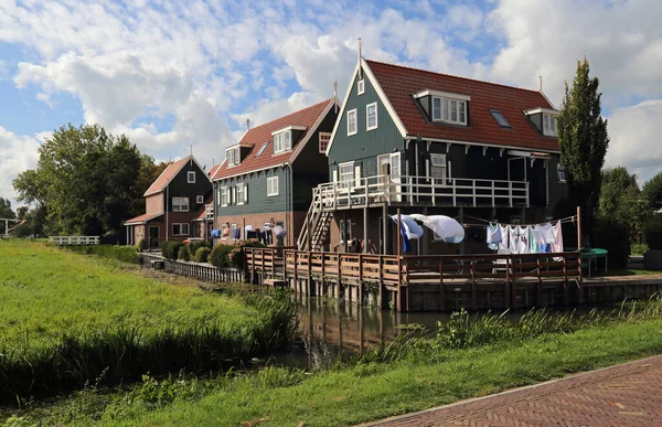Történelmi Faházak Régi Halászfaluban Marken Hollandia — Stock Fotó