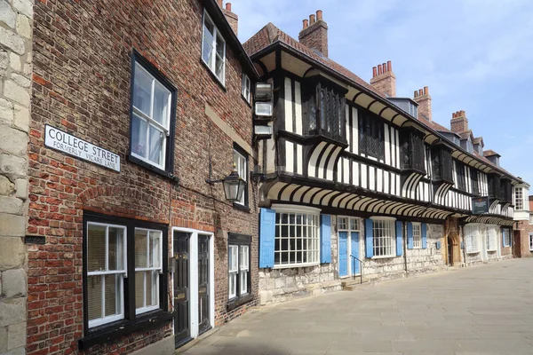 Tradtional Half Timbered Houses College Street York — Stock Photo, Image