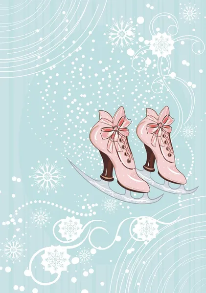 Retro styled Ice skates — Stock Vector