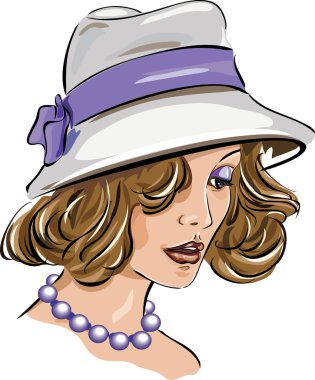 Download Woman Wearing Hat Free Vector Eps Cdr Ai Svg Vector Illustration Graphic Art
