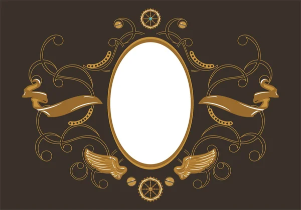 Steampunk style frame — Stock Vector