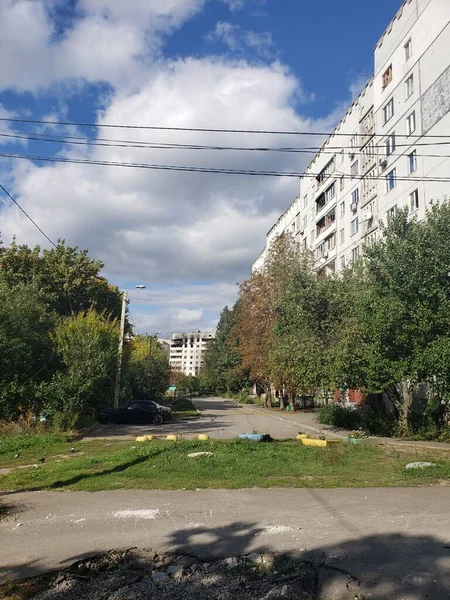 Der Ukrainische Bezirk Der Stadt Charkow Saltowka Die Nach Dem — Stockfoto