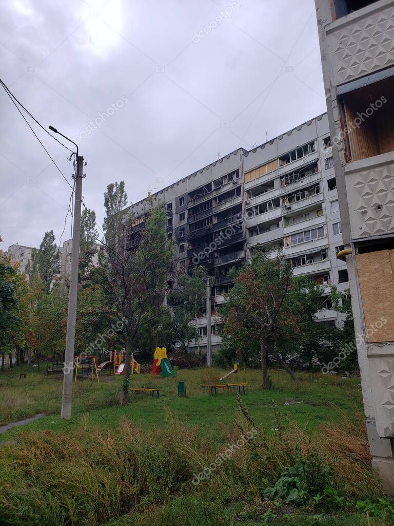 El distrito ucraniano de la ciudad de Jarkov Saltovka, que sufrió