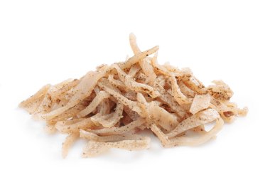 Geleneksel gurme beyaz arka planda marine edilmiş domuz derisi.