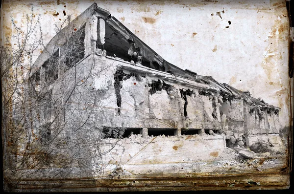 Beton ruïnes industriële district — Stockfoto