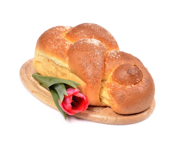 Пасхальный плетеный хлеб, домашний — стоковое фото