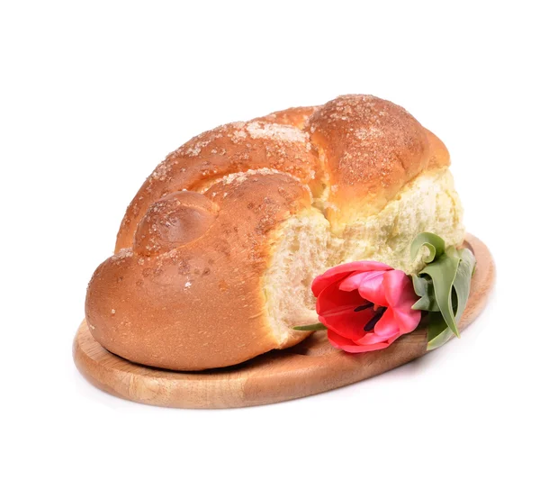 Пасхальный плетеный хлеб, домашний — стоковое фото