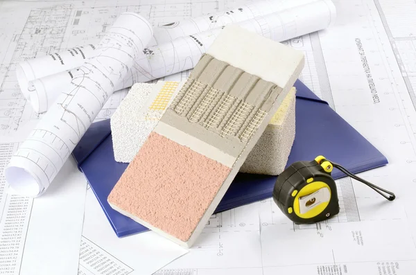 Piece of Styrofoam with plaster, — Stock Photo, Image