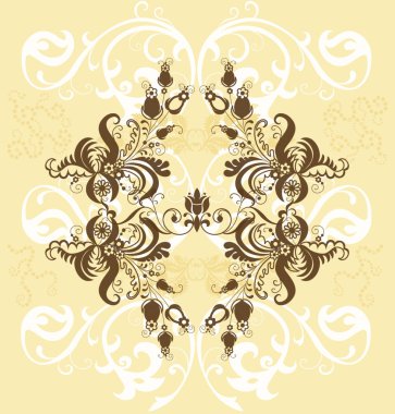 Dekoratif çiçek öğeleri şekil