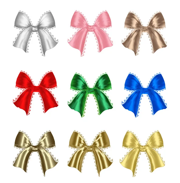 Big set of colorful gift bows and labels. — Stock Photo, Image