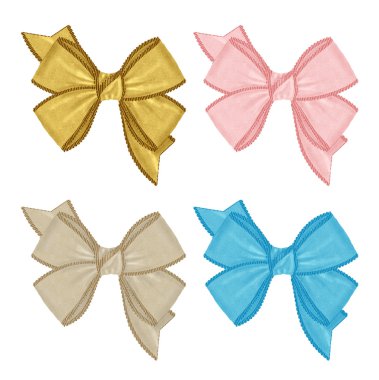 büyük set renkli hediye yay ve etiketleri.