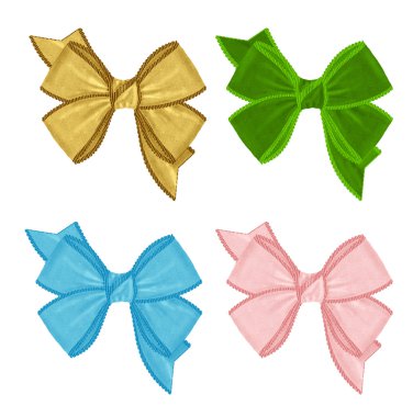 büyük set renkli hediye yay ve etiketleri.