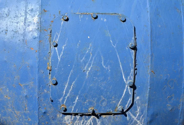 Bliska niebieski kolor żelaza zardzewiałych zawiasów — Zdjęcie stockowe