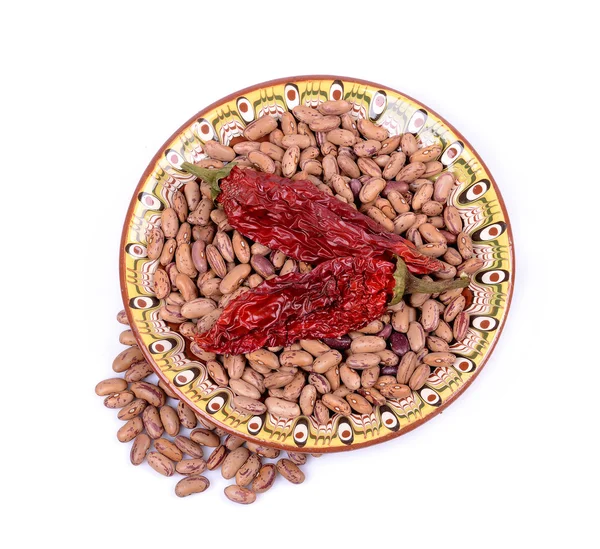 食品ピント豆、赤唐辛子 — ストック写真