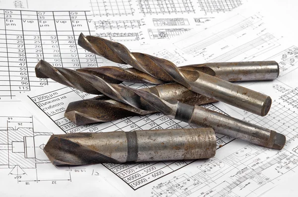 Old metal drills — Stock Photo, Image