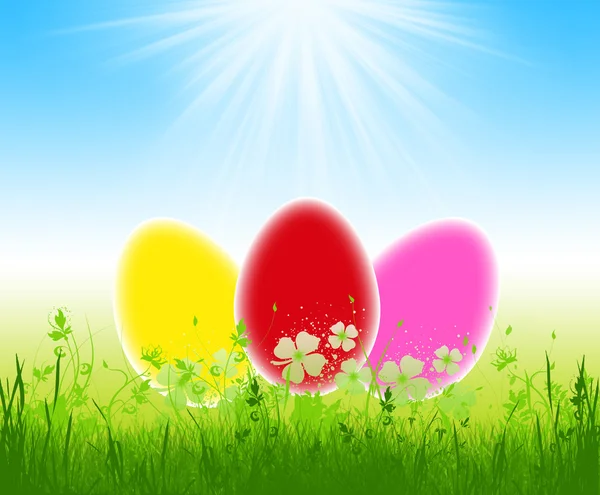 Three colorful easter eggs — Stock Photo, Image