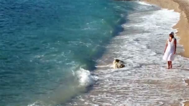 Wandelen op de golven — Stockvideo