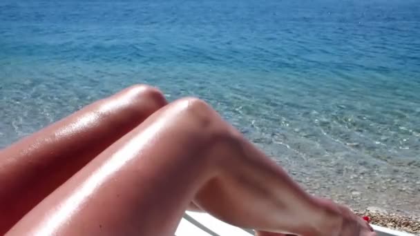 Sol, hav och strand — Stockvideo