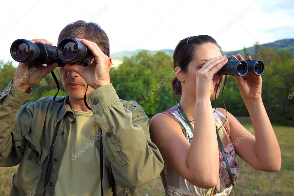 Birdwatching with binoculars