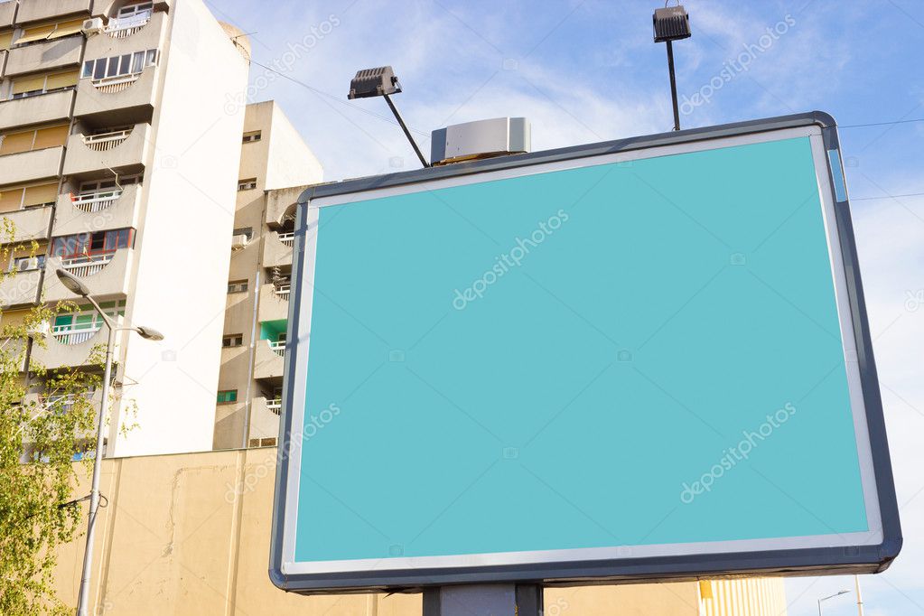 Blank green billboard
