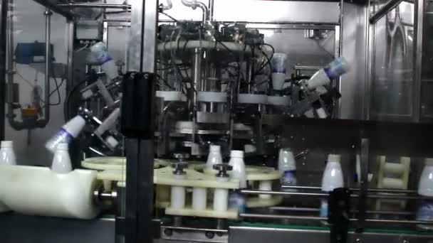 Melk bottelmachine — Stockvideo