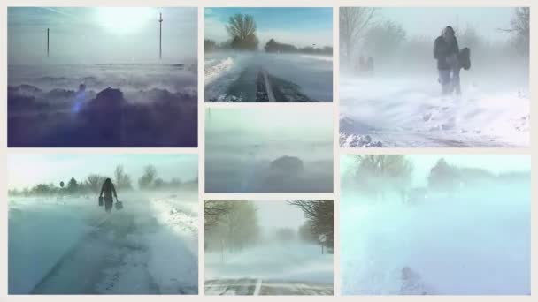 Tempesta di neve-Multi Sreen — Video Stock