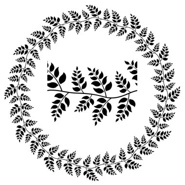 Dikişsiz süs yaprak çerçeve