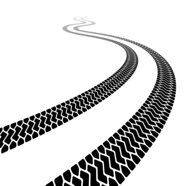 winding trace of the terrain tyres clipart