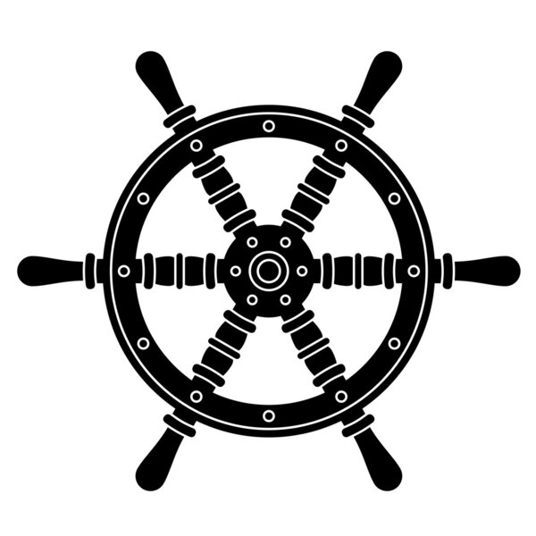 nautical boat steering wheel silhouette