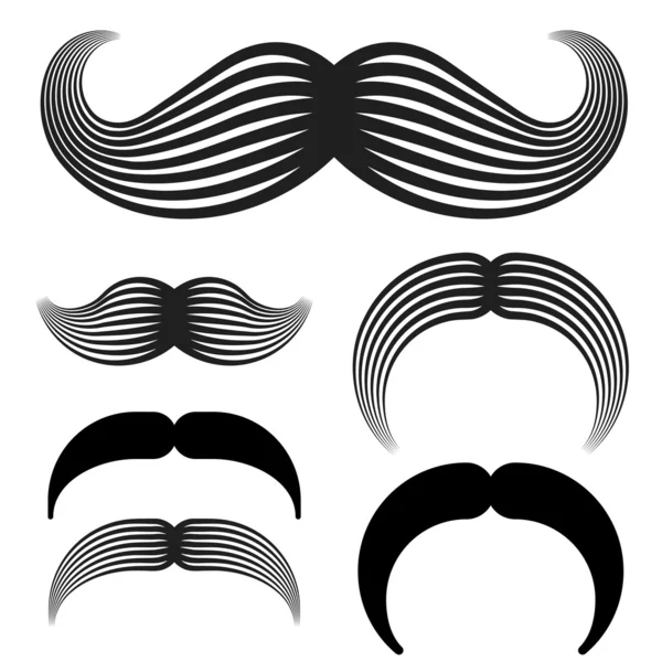 Bigode ícones pretos vintage — Vetor de Stock