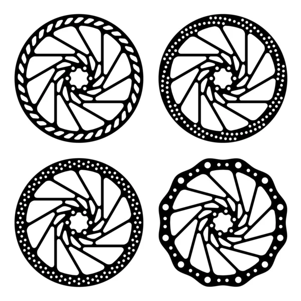 Fiets rem schijf zwart silhouet — Stockvector