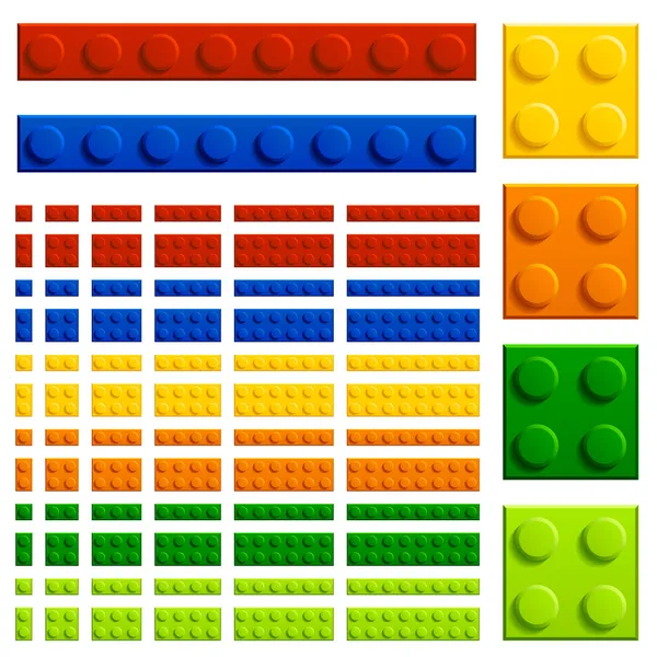 어린이 플라스틱 벽돌 장난감 — 스톡 벡터