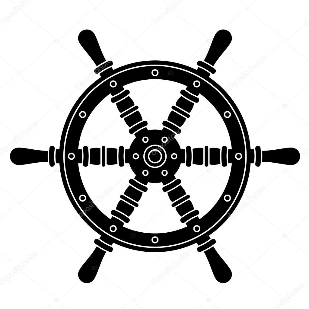 nautical boat steering wheel silhouette