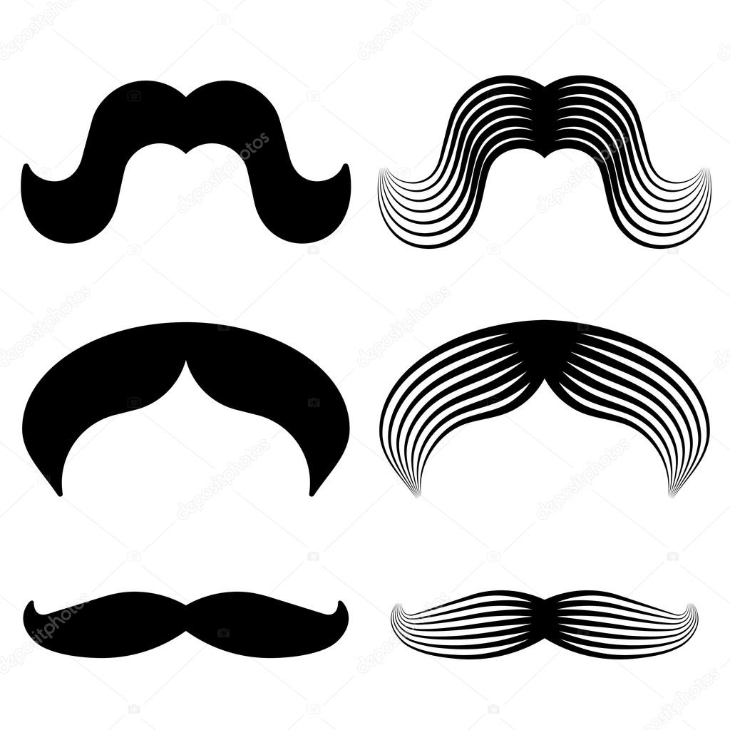 mustache vintage black icons