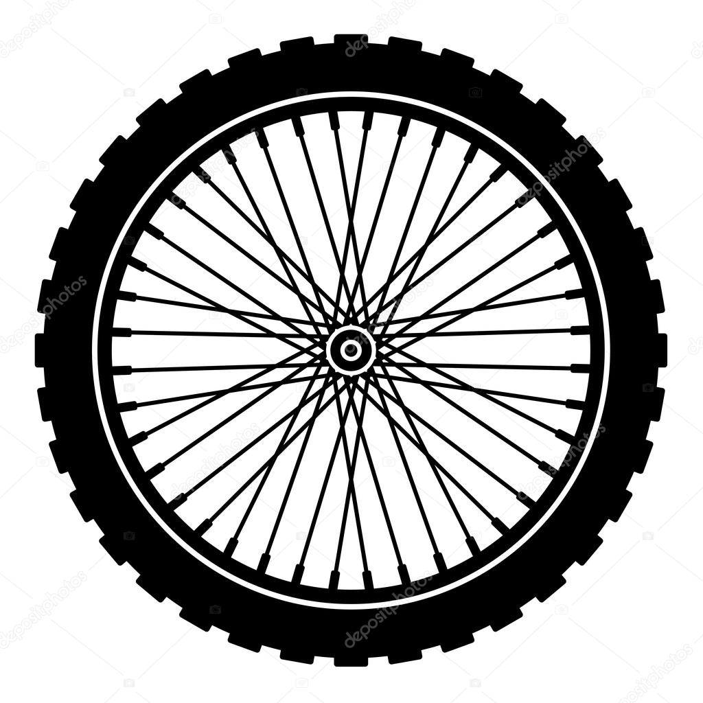 bike wheel black silhouette