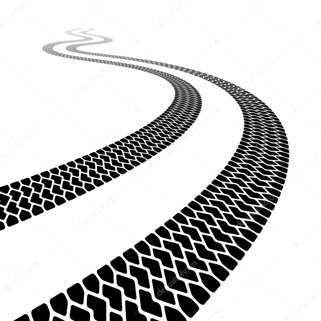 winding trace of the terrain tyres