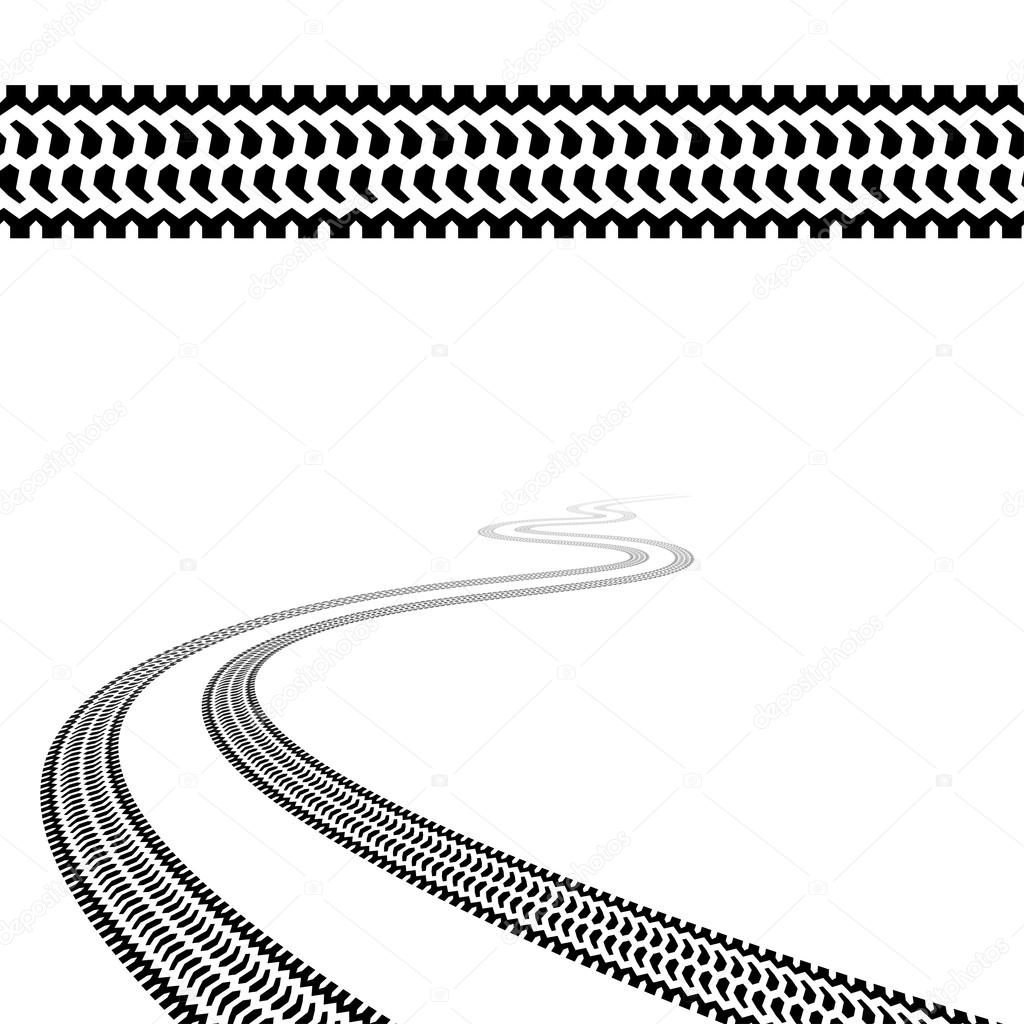 winding trace of the terrain tyres