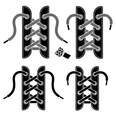 shoe lace symbols clipart