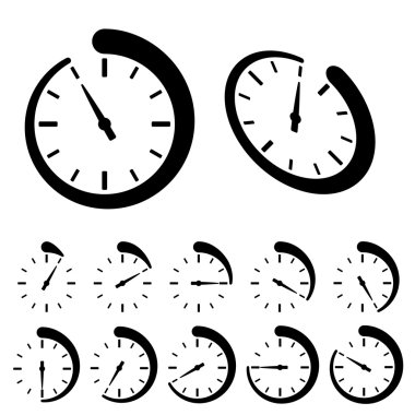round black timer icons clipart